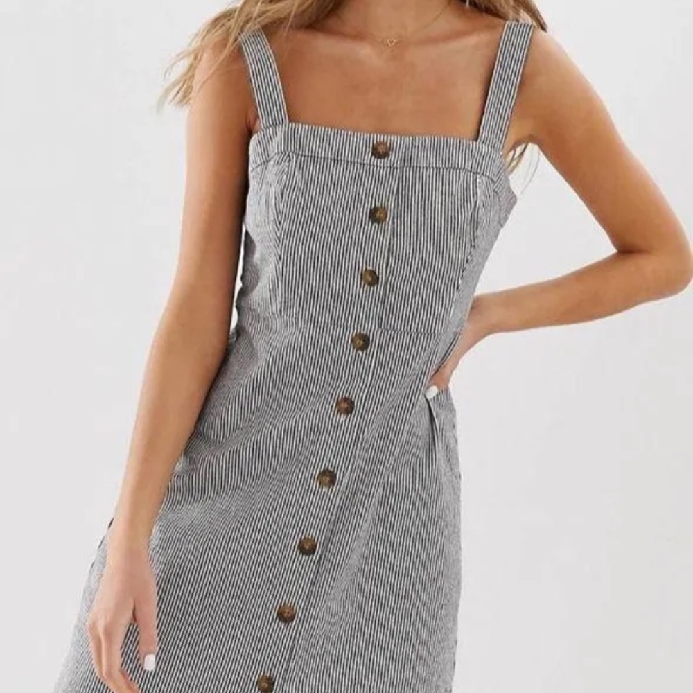 Hollister Pinstripe Button Down Dress